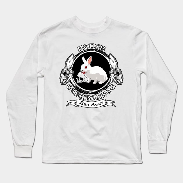 Vorpal Rabbit Crest (Alt Print) Long Sleeve T-Shirt by Miskatonic Designs